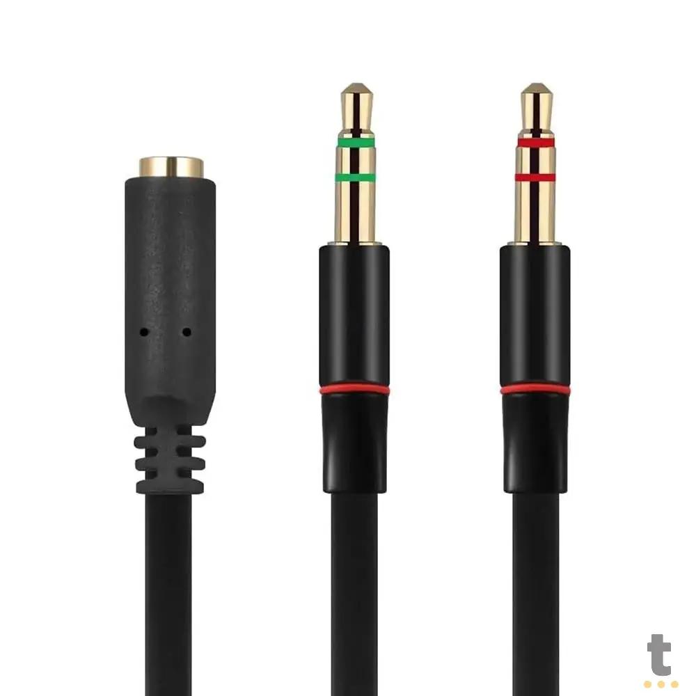 Cabo 1 P3 Femea para 2 P2 Macho P/ Microfone E Fone Headset Truedata