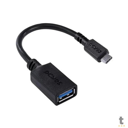 Cabo Adaptador Otg Usb Femea Para Usb Tipo C Macho 3.0 15cm PCYes Preto - P3AMUP-15 Truedata