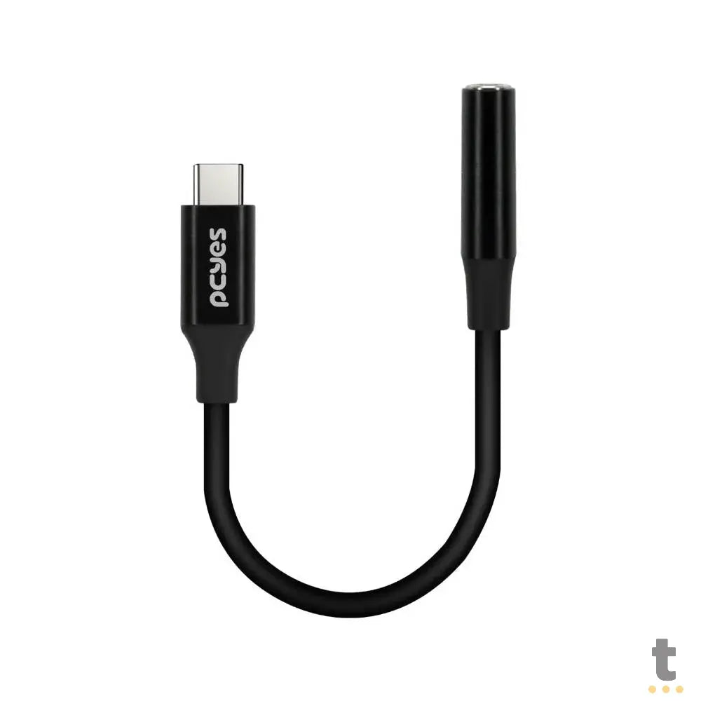 Cabo Adaptador Usb Tipo C Macho para P3 Fêmea PCYes 15cm Preto - P3UCP-15P Truedata