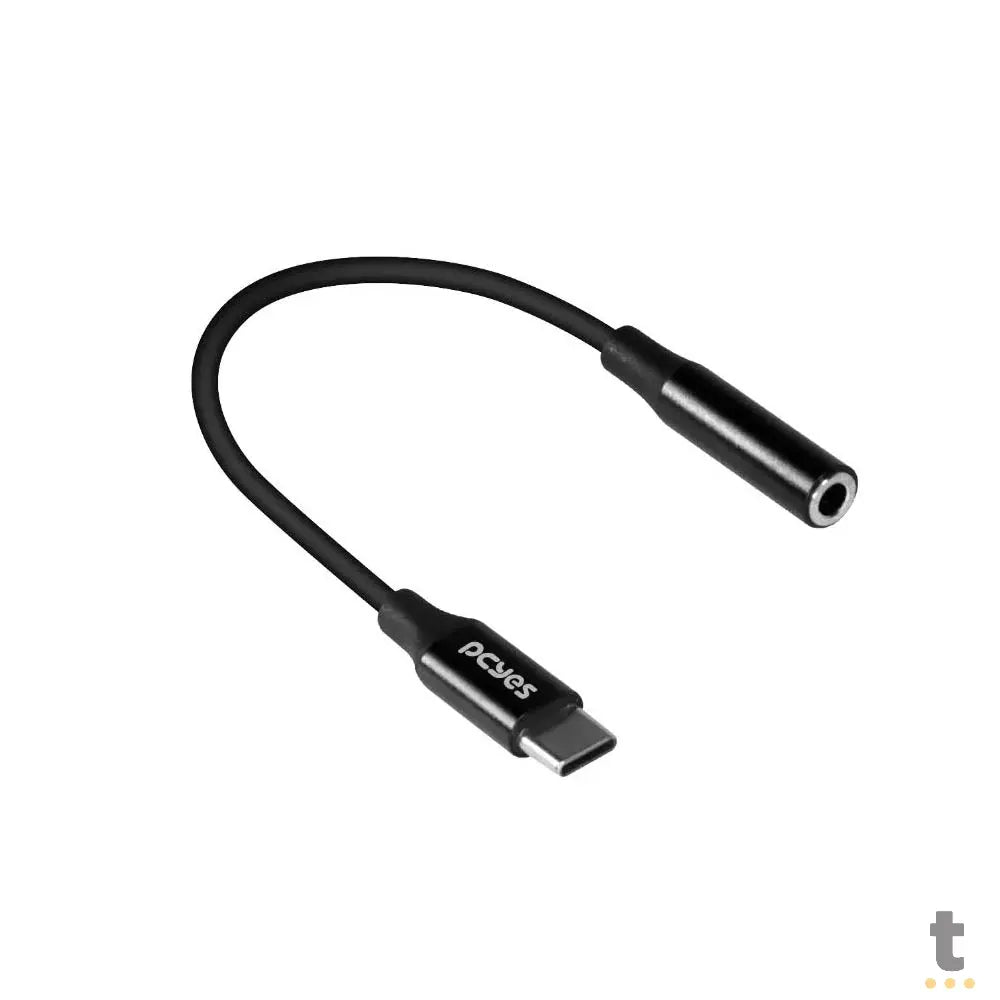 Cabo Adaptador Usb Tipo C Macho para P3 Fêmea PCYes 15cm Preto - P3UCP-15P Truedata