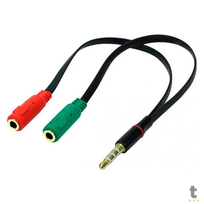 Cabo Adaptador de Som 1 P3 Macho Para 2 P2 Femea ( P/ Microfone Headset Notebook)