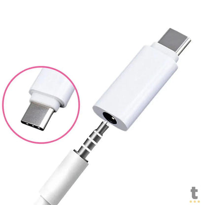 Cabo Adaptador de Som P2 Femea Para USB Tipo C Leon - KY-006 Truedata