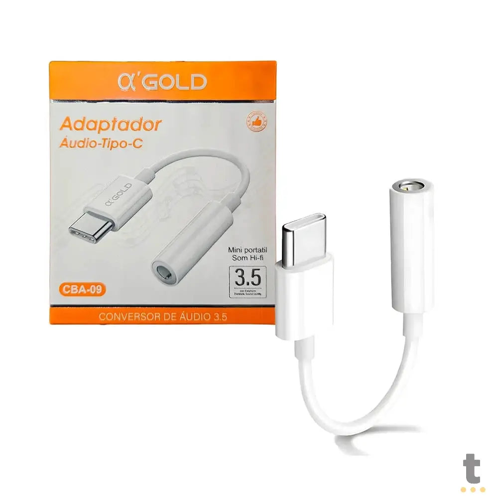 Cabo Adaptador de Som P3 Femea Para USB Tipo C aGold - CBA-09 Truedata