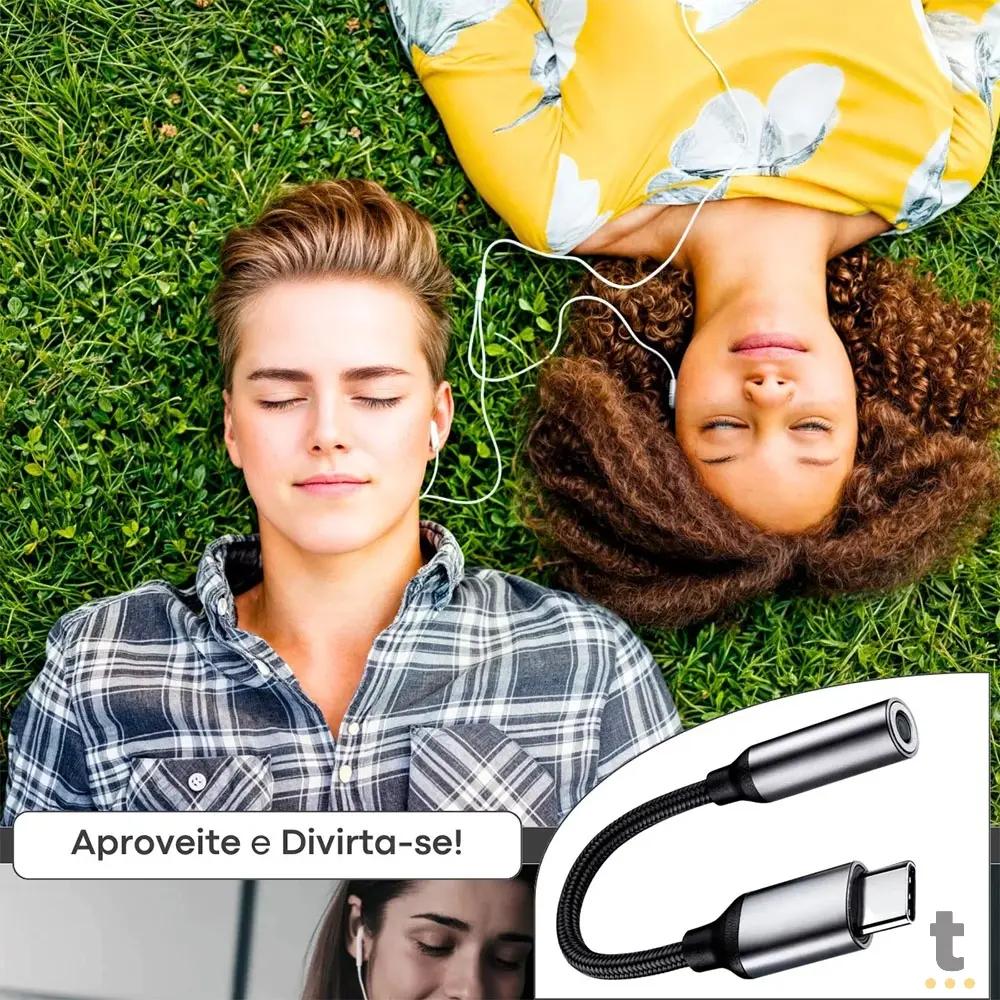 Cabo Adaptador de Som P3 Femea Para USB Tipo C aGold - CBA-16 Truedata