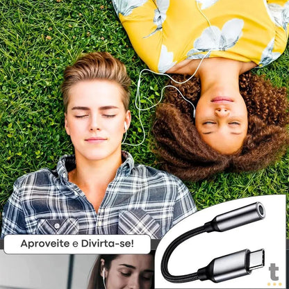 Cabo Adaptador de Som P3 Femea Para USB Tipo C aGold - CBA-16 Truedata