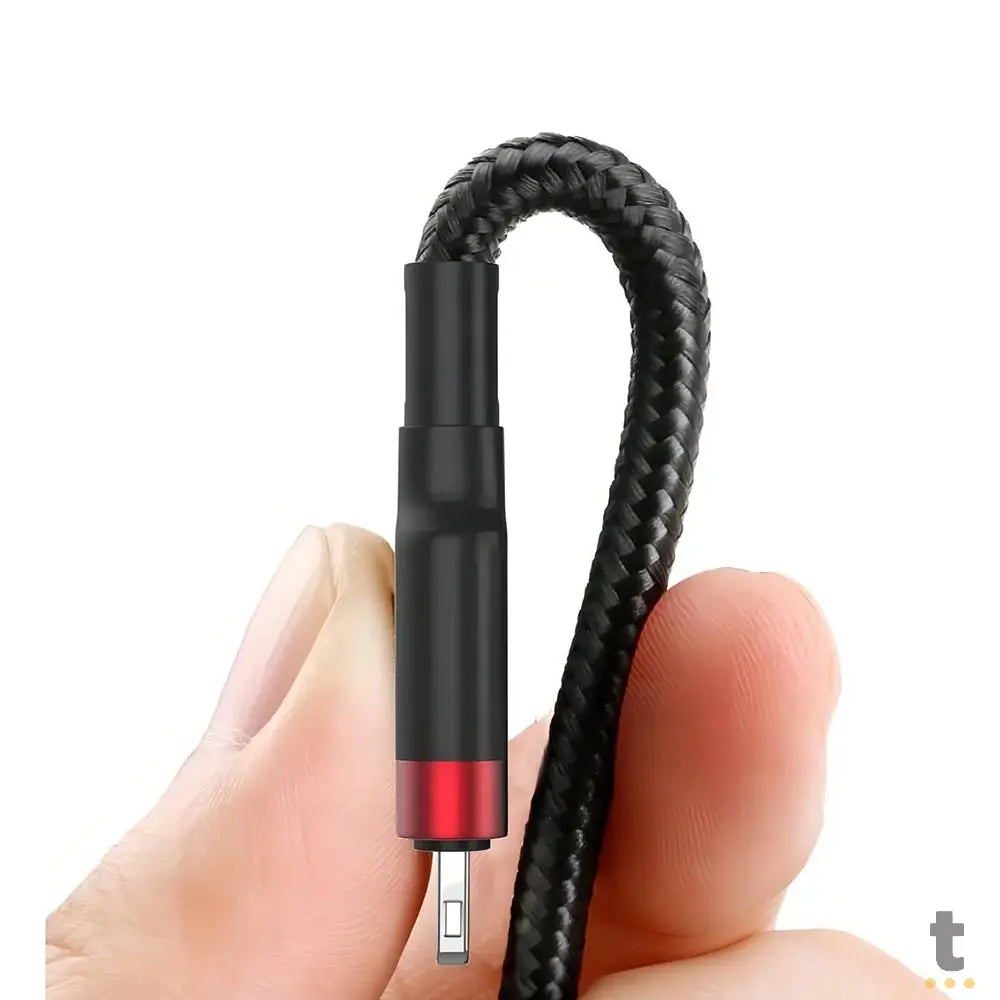 Cabo Carregador Usb Tipo C 3 em 1 Turbo Lightning Tipo C e V8 Preto X-Dronic Truedata