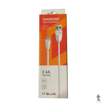 Cabo Dados V8 Micro USB IT-Blue Diamond 2.4A Quick  - LE-110V Truedata