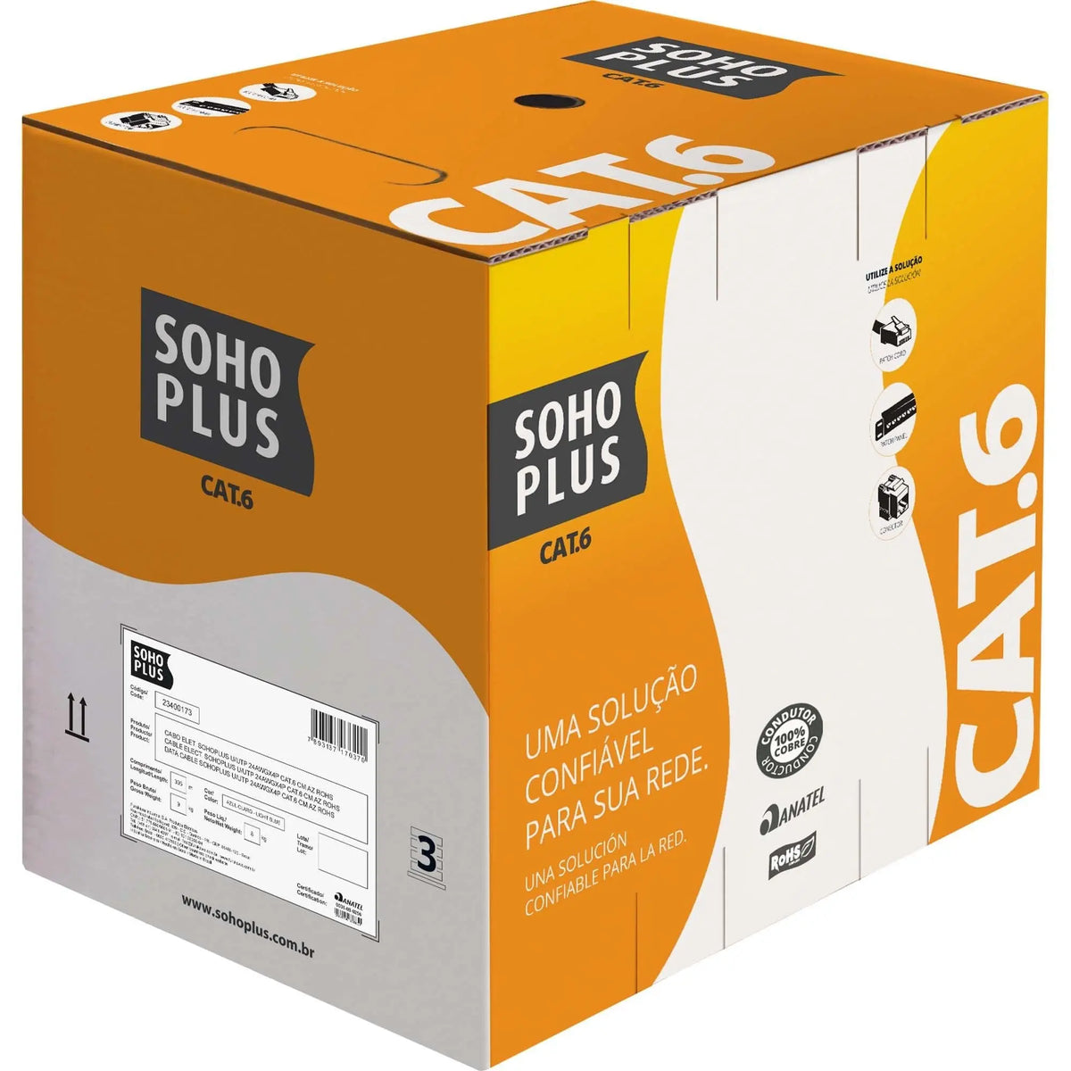 Cabo De Rede Cat6 Furukawa Sohoplus Cx C/305mt Azul Truedata