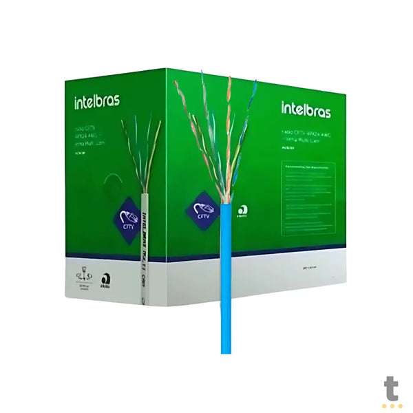 Cabo De Rede Cftv 4 Pares 24AWG Intelbras Multi Cam MC8CAZ Cx C/305mts Azul - 4830178