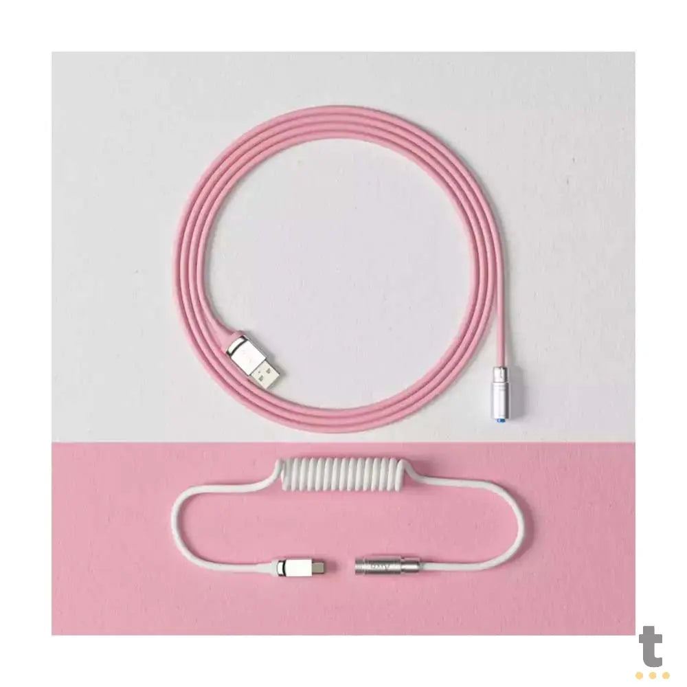 Cabo Enrolado Aviator Para Teclado Usb-A x Usb-C Akko Sakura Truedata