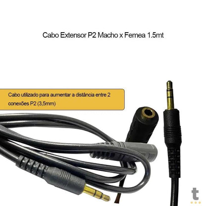 Cabo Extensor P2 Macho x Femea 1.5mt Truedata