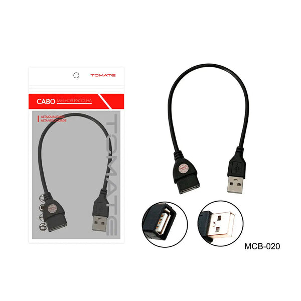 Cabo Extensor Usb 2.0 A Macho X A Femea Tomate 30Cm - MCB-020