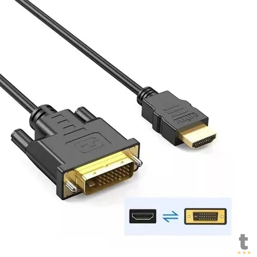 Cabo HDMI Macho P/ DVI Macho 24+1 Tomate 1.5m - MCB-023 Truedata