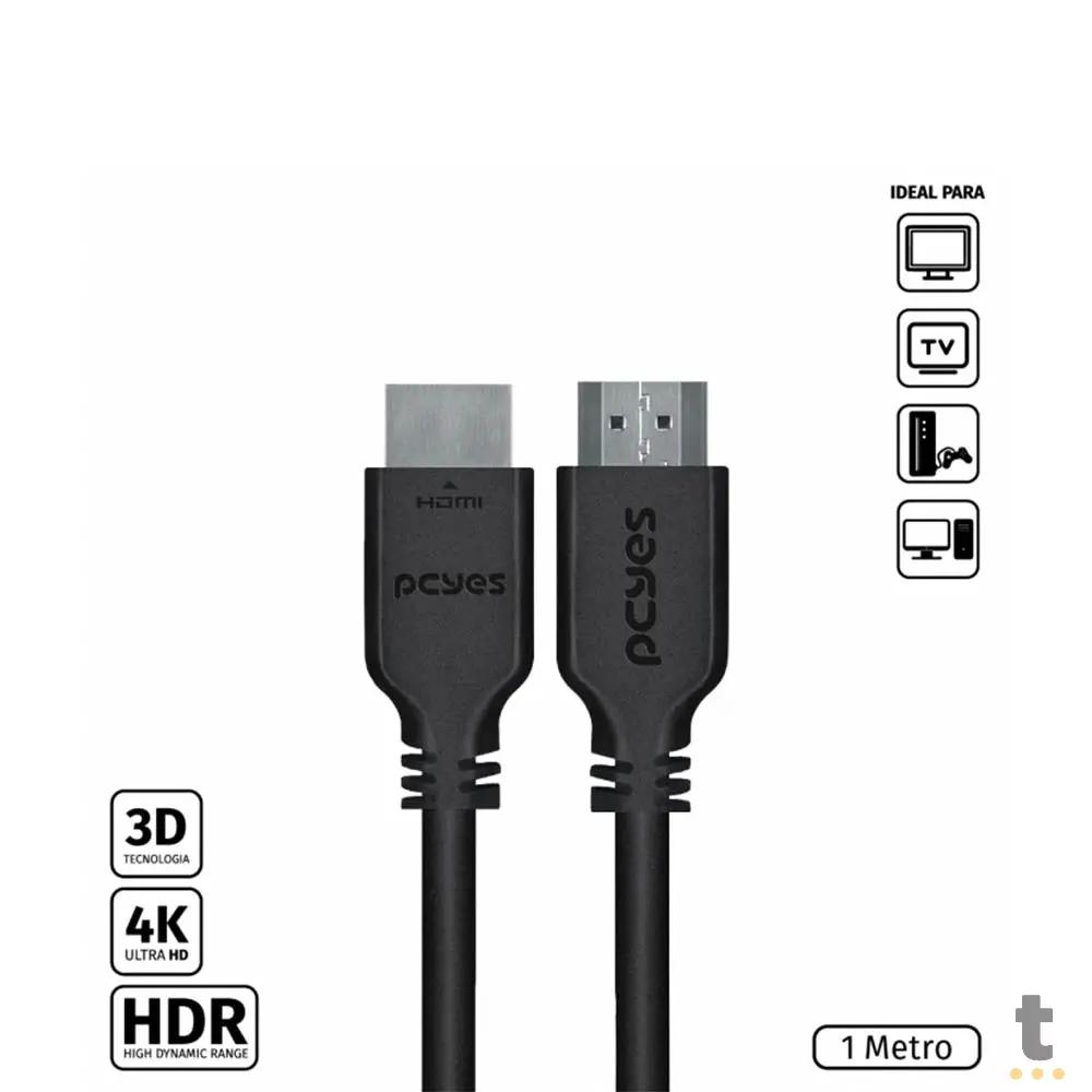 Cabo Hdmi 1mt 4k PCYes - PHM20-1 Truedata
