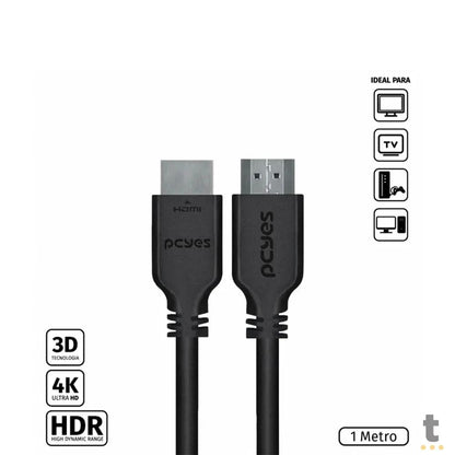 Cabo Hdmi 1mt 4k PCYes - PHM20-1 Truedata