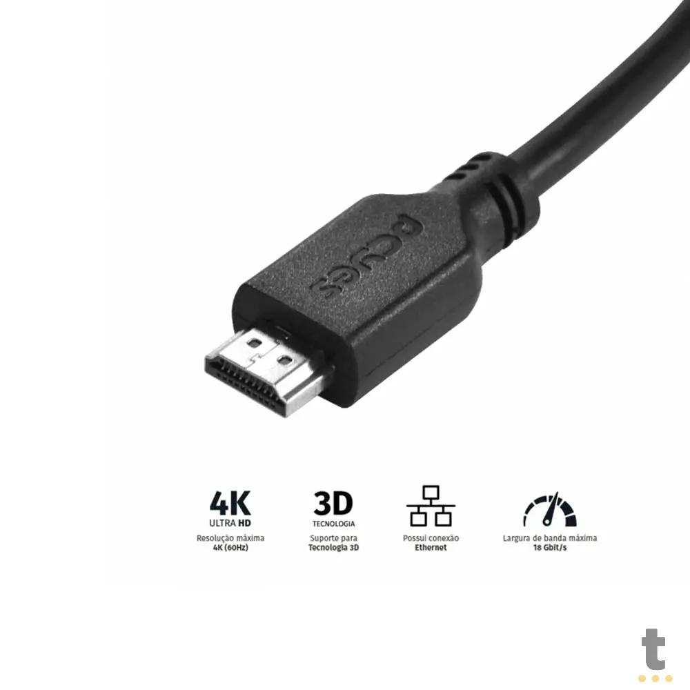 Cabo Hdmi 1mt 4k PCYes - PHM20-1 Truedata
