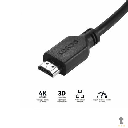 Cabo Hdmi 1mt 4k PCYes - PHM20-1 Truedata