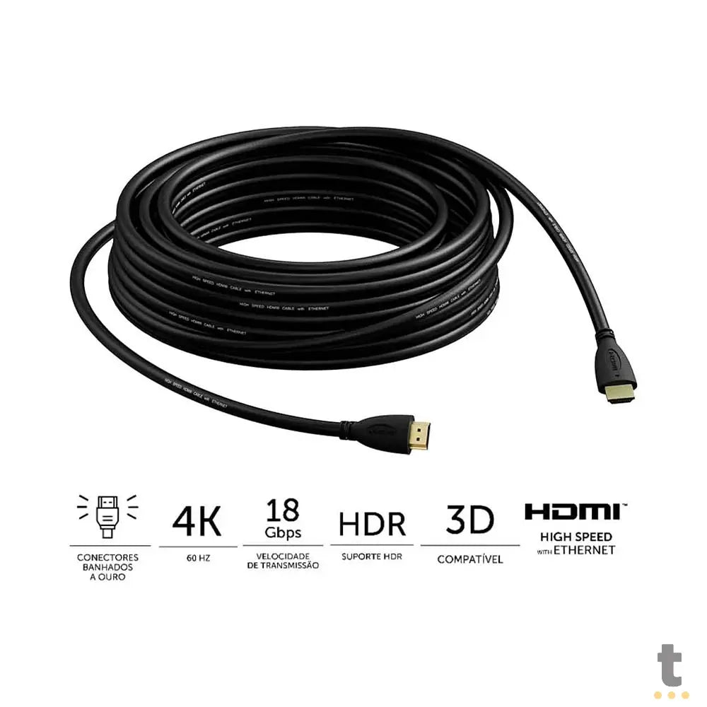 Cabo Hdmi 2.0 20mt 4k Blindado Intelbras - CHF 2005 Truedata