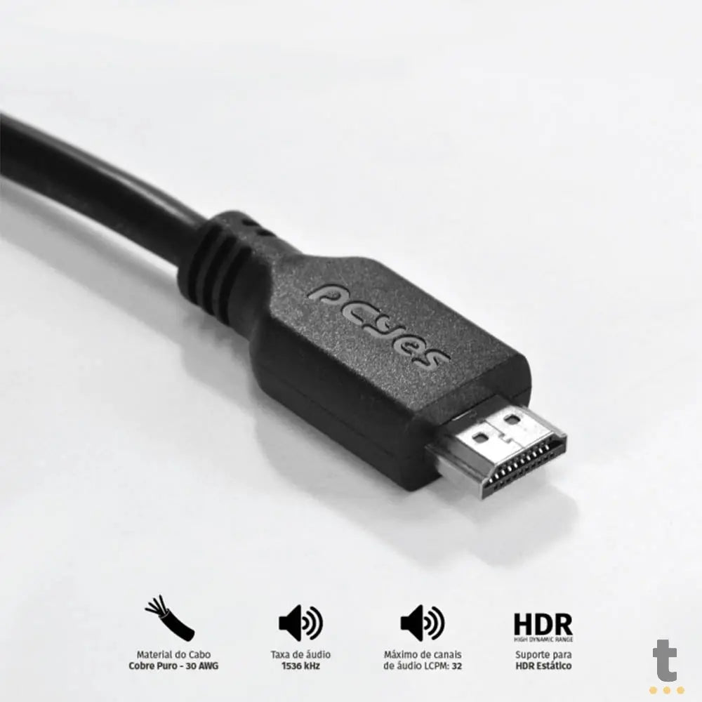 Cabo Hdmi 2mt 4k PCYes - PHM20-2 Truedata