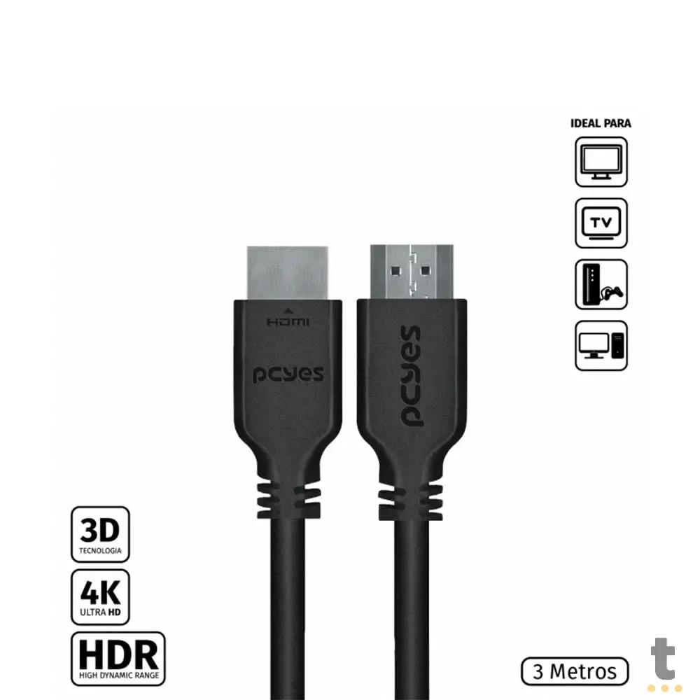Cabo Hdmi 3mt 4k PCYes - PHM20-3 Truedata