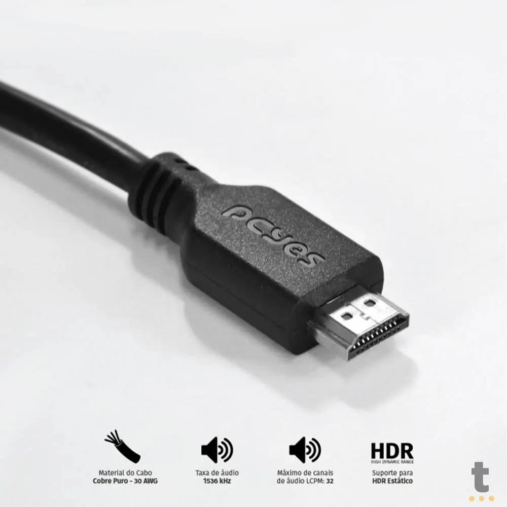 Cabo Hdmi 3mt 4k PCYes - PHM20-3 Truedata