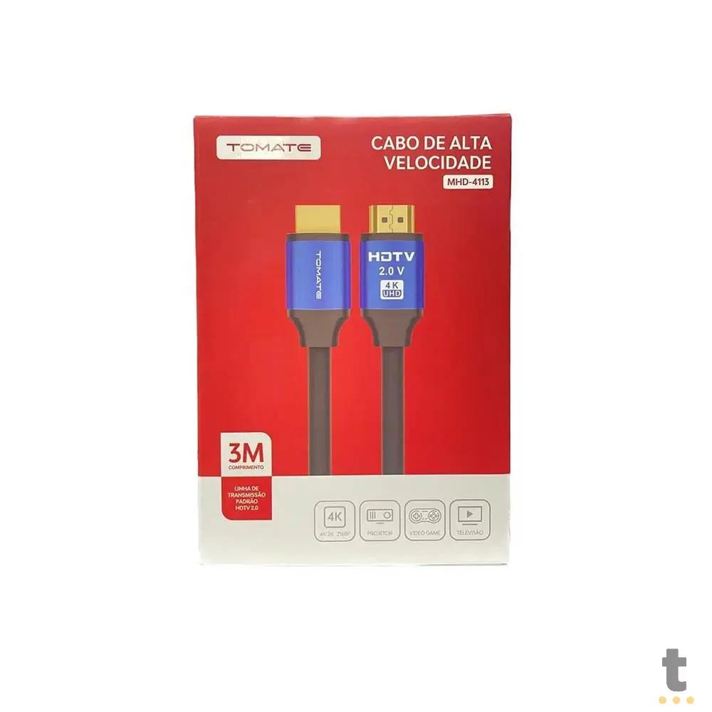 Cabo Hdmi 3mt Tomate Ultra HD 4K - MHD-4113 Truedata