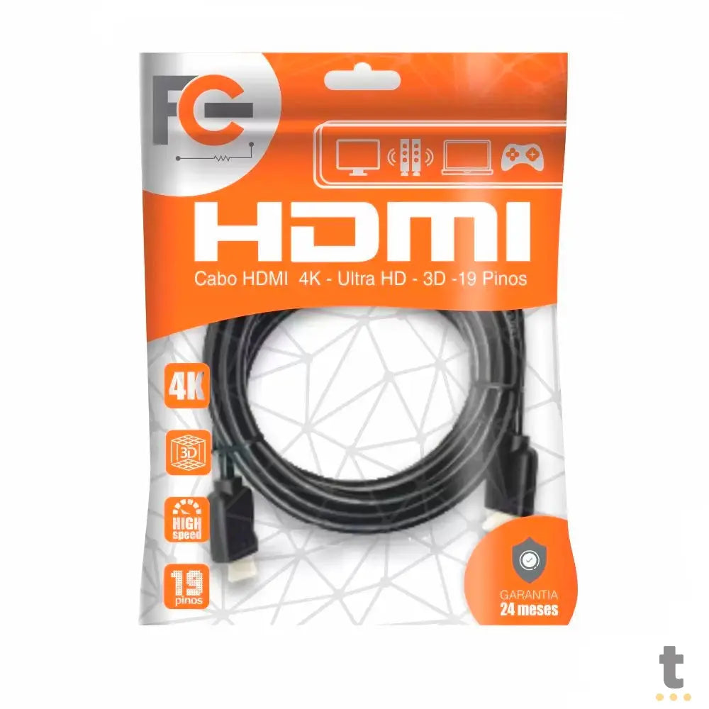 Cabo Hdmi V2.0 2mt Ultra HD 4k FC Fontes - 4667 Truedata