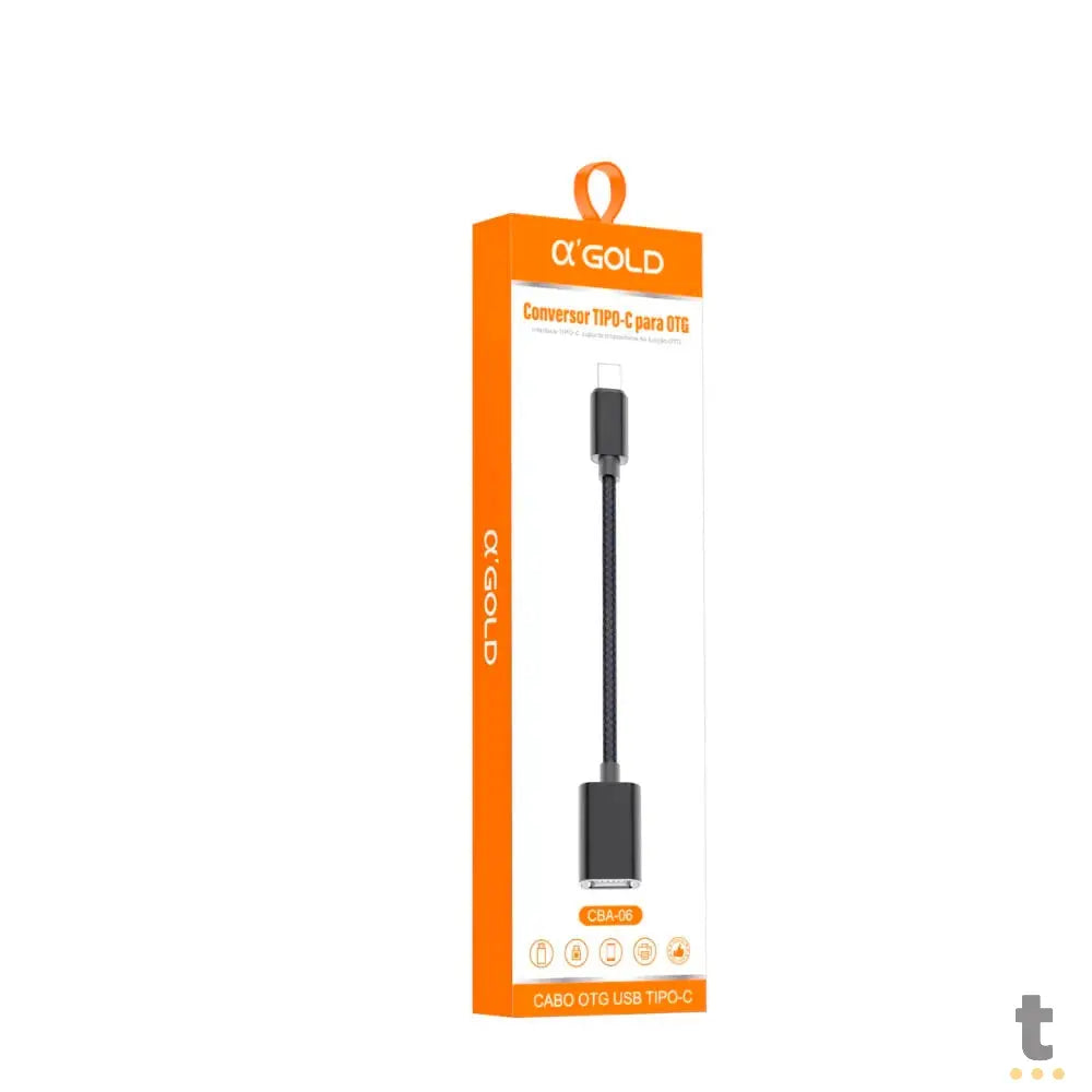 Cabo Otg Adaptador Usb Femea Para Usb Tipo C Macho aGold - CBA-06 Truedata