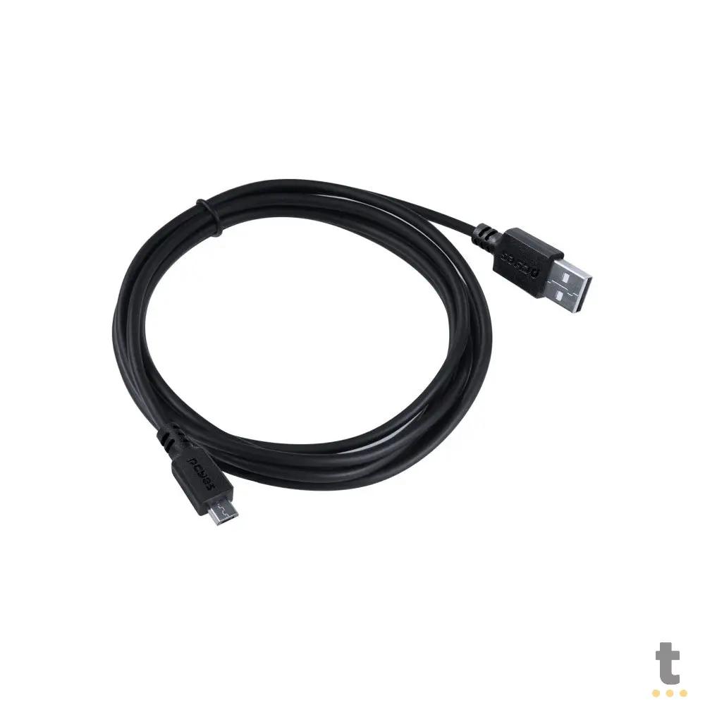 Cabo Para Celular Micro Usb Para Usb 2.0 2mt PCYes Preto - PMUAP-2 Truedata