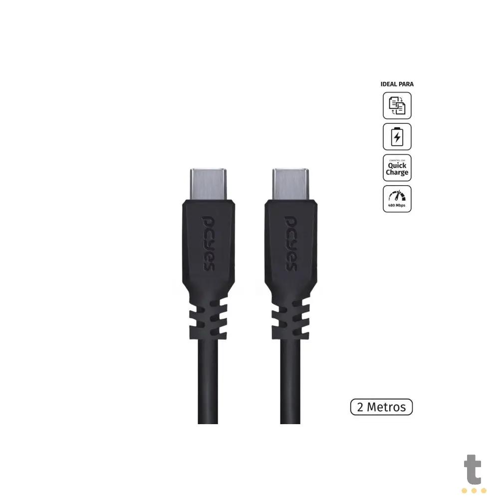 Cabo Para Celular Usb Tipo C Para Usb Tipo C 2mt PCYes - PUCP-02 Truedata