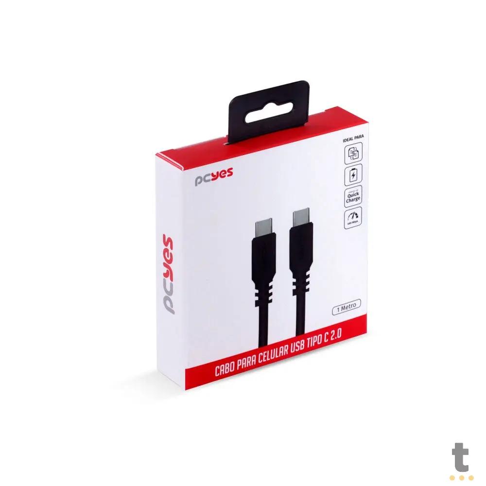 Cabo Para Celular Usb Tipo C Para Usb Tipo C 2mt PCYes - PUCP-02 Truedata