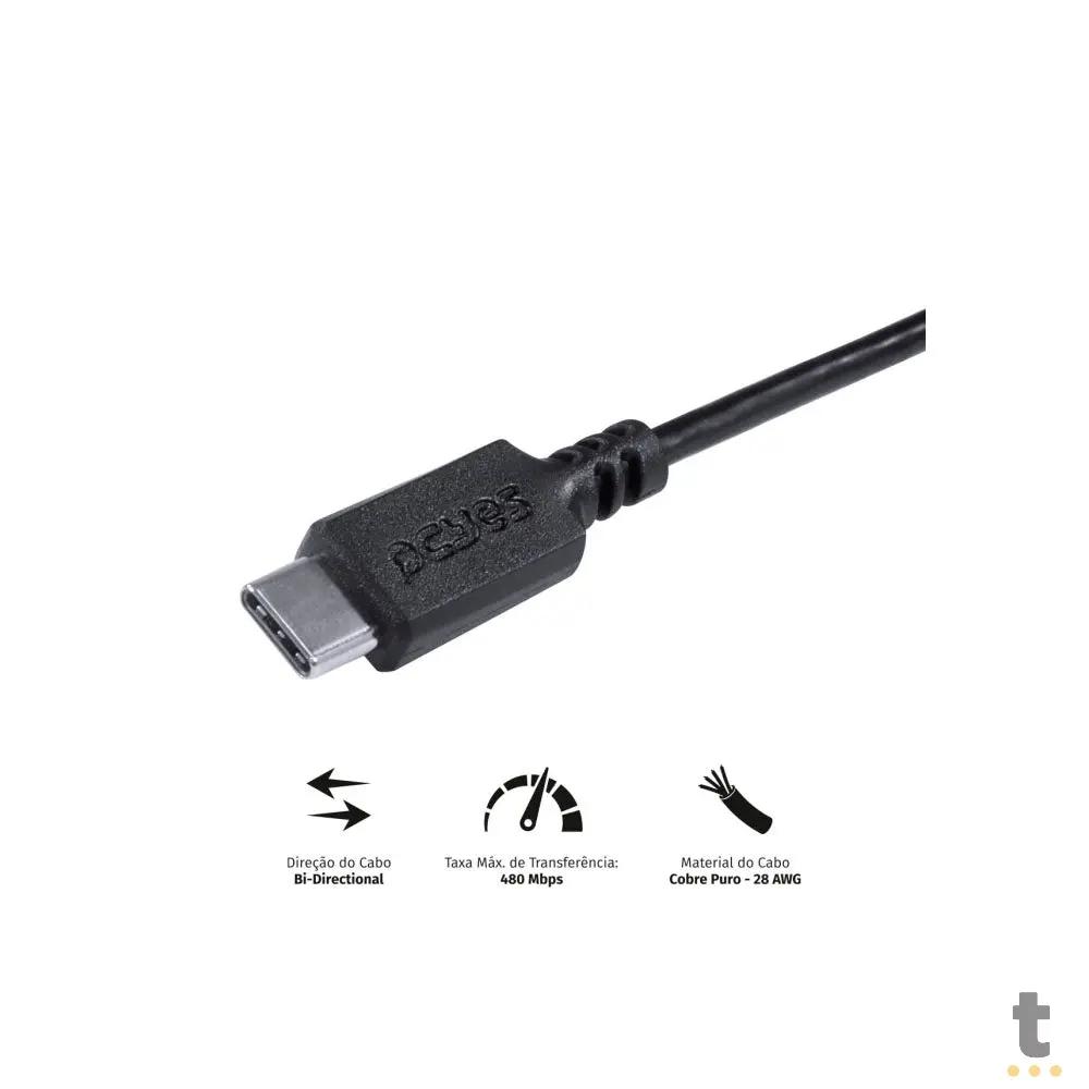 Cabo Para Celular Usb Tipo C Para Usb Tipo C 2mt PCYes - PUCP-02 Truedata