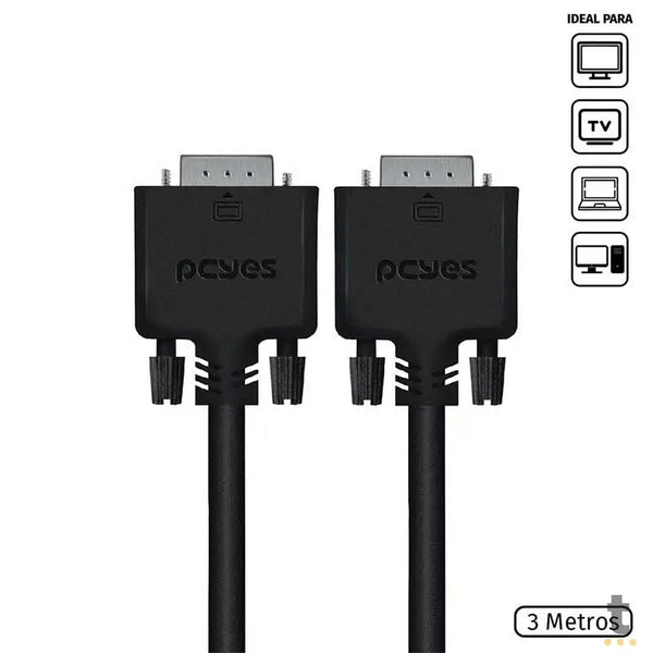 Cabo Para Monitor Vga 3mt PCYes - PVM15-3