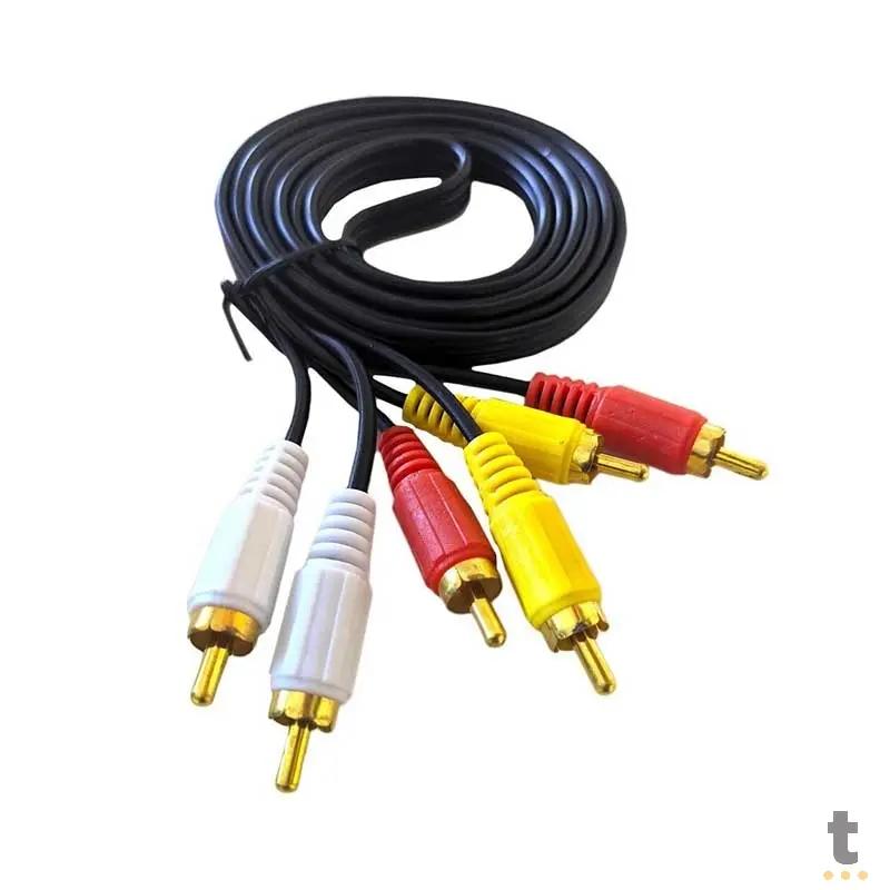 Cabo RCA 3x3 video composto 5m Ponta Dourada Cabox Truedata