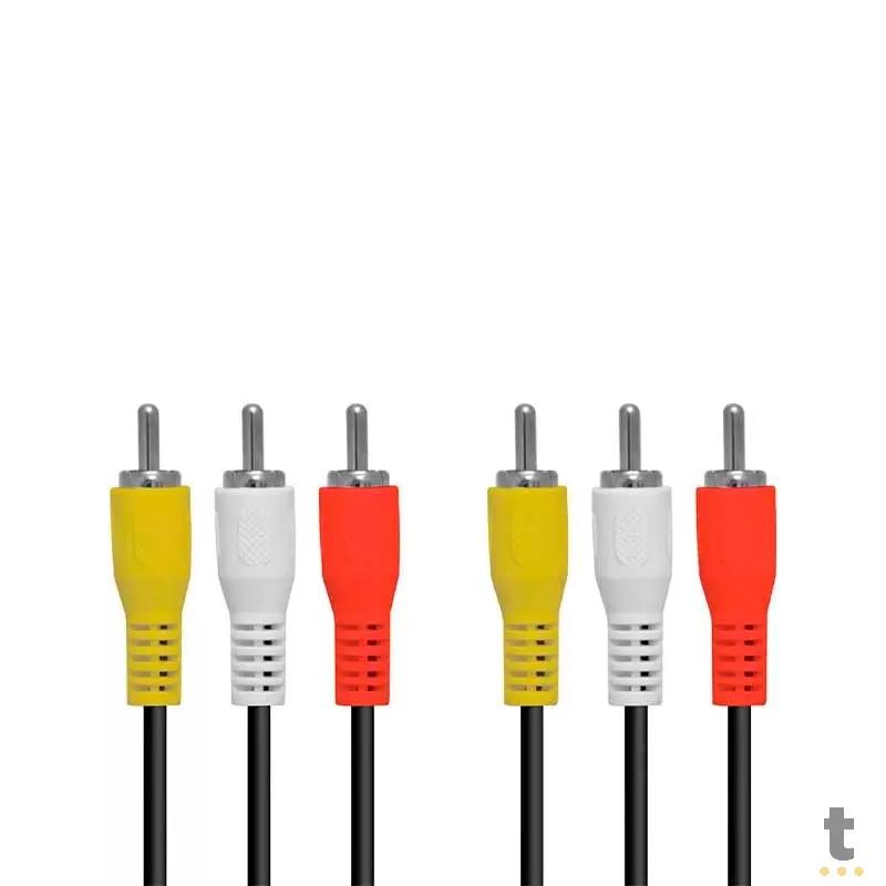 Cabo RCA 3x3 video composto 5m Ponta Dourada Cabox Truedata