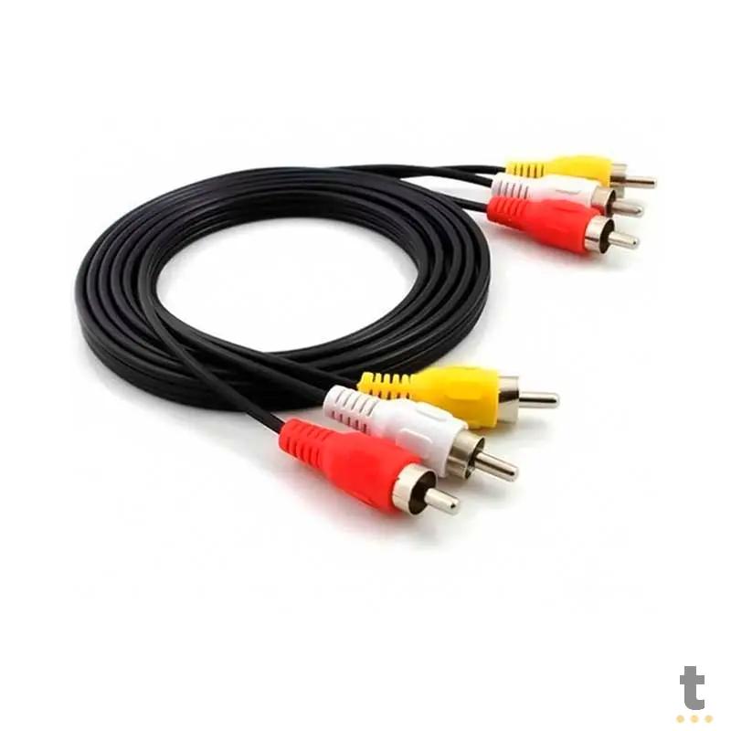 Cabo RCA 3x3 video composto 5m Ponta Dourada Cabox Truedata