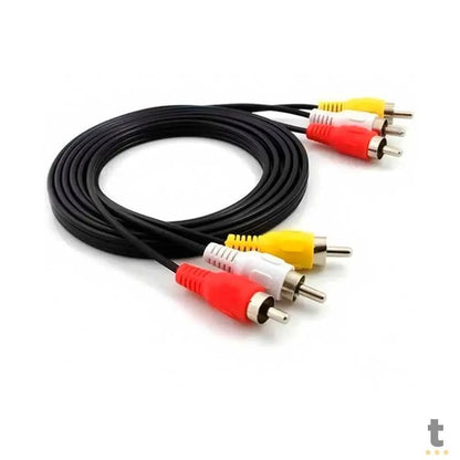 Cabo RCA 3x3 video composto 5m Ponta Dourada Cabox Truedata