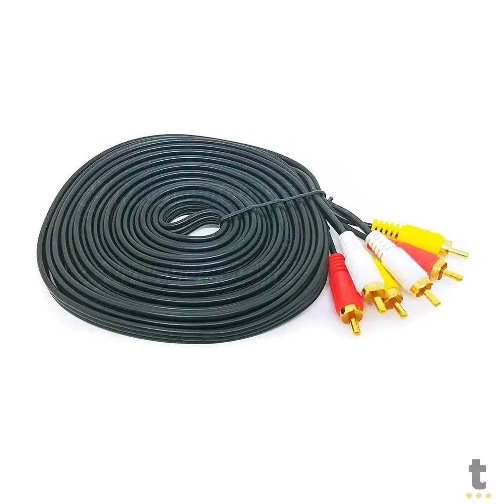 Cabo Rca 3x3 (Vermelho Branco E Amarelo) Video Composto - 2 mts Truedata