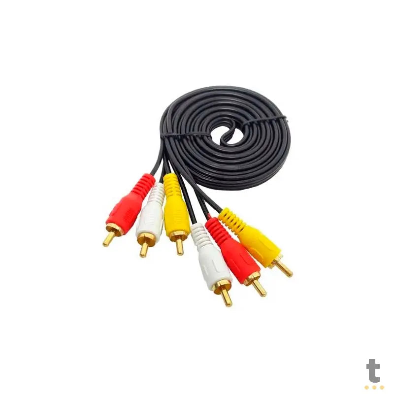 Cabo Rca 3x3 (Vermelho Branco E Amarelo) Video Composto - 3mt Truedata