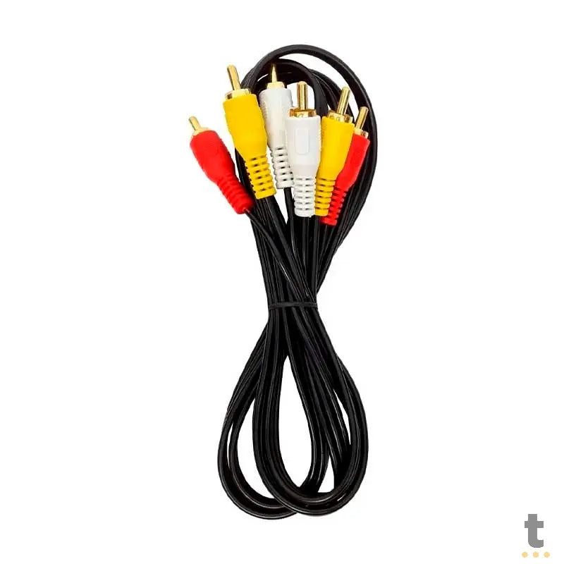 Cabo Rca 3x3 (Vermelho Branco E Amarelo) Video Composto - 3mt Truedata