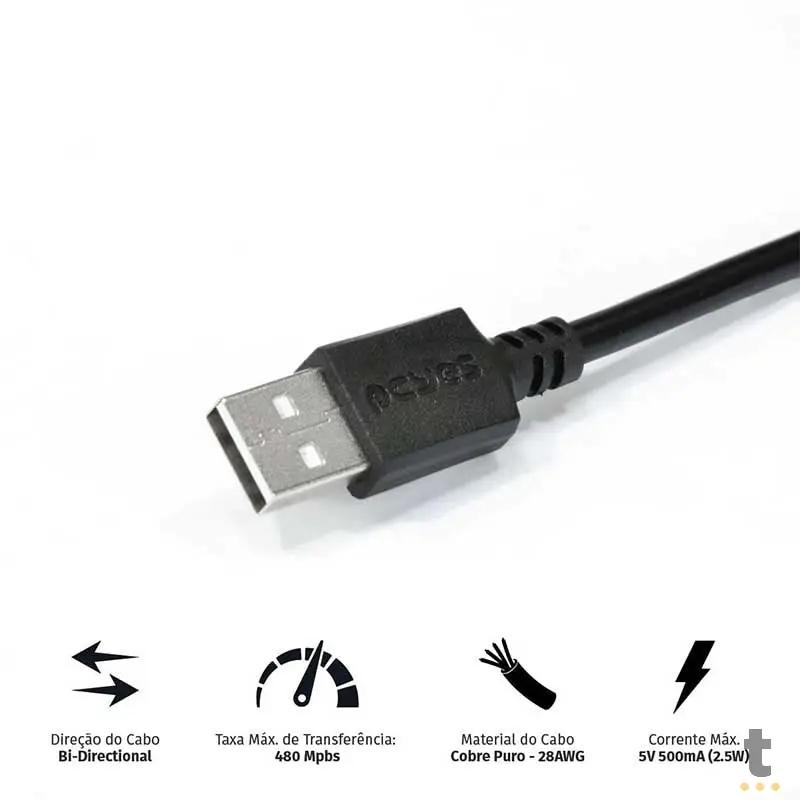 Cabo Usb 2.0 A/B Para Impressora 3mt PCYes - PUABM2-3 Truedata