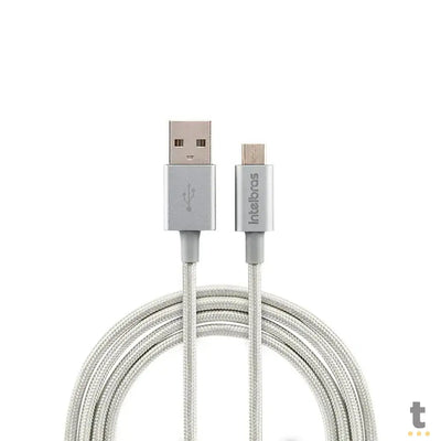 Cabo Usb-A Macho P/ Micro Usb Macho 1,5mt Intelbras em Nylon Branco 15NB - 4830066