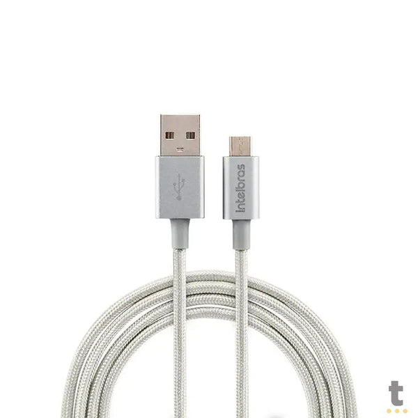 Cabo Usb-A Macho P/ Micro Usb Macho 1,5mt Intelbras em Nylon Branco 15NB - 4830066