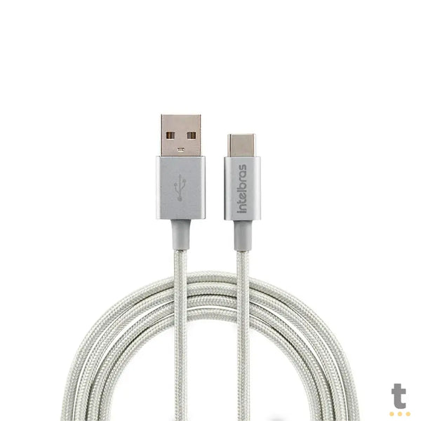 Cabo Usb-A Macho P/ Usb Tipo C Macho 1,5mt Intelbras em Nylon Branco 15NB - 4830067