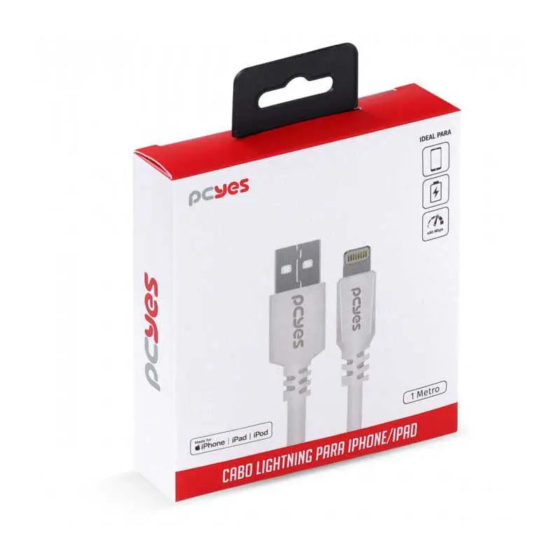 Cabo Usb Para Lightning (Iphone) 1mt PCYes Branco - PUALB-01 Truedata