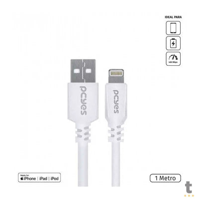 Cabo Usb Para Lightning (Iphone) 1mt PCYes Branco - PUALB-01