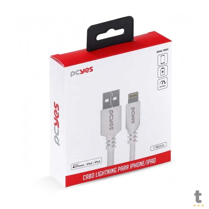 Cabo Usb Para Lightning (Iphone) 1mt PCYes Branco - PUALB-01 Truedata