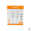 Cabo Usb V8 Para Celular 1mt aGold Branco - CB72-1 Truedata