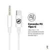 Cabo de Áudio Auxiliar P2 Macho P/  USB Tipo C GShield 1m Branco - GS-5946 Truedata
