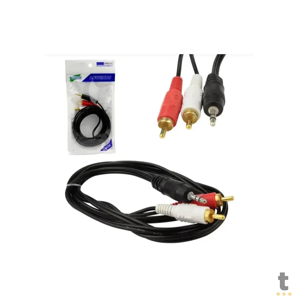 Cabo de Áudio P2 3.5mm Para 2 RCA 1.5M It Blue - LE-1008-1 Truedata